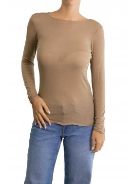 Maglia misto cashmere tinta unita 